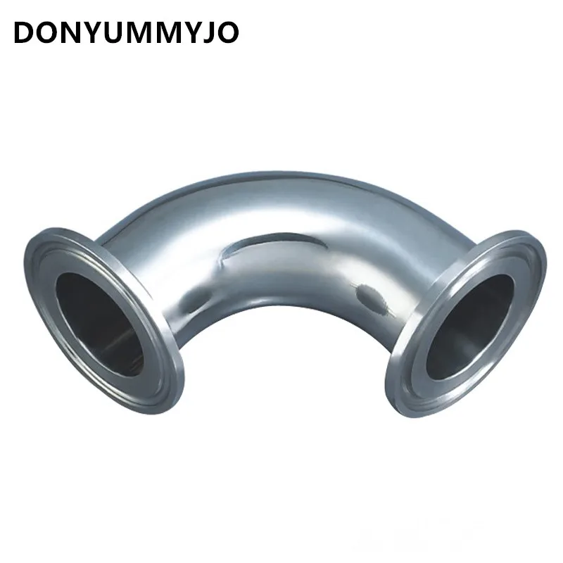 

DONYUMMYJO 38mm O/D 304 Stainless Steel Sanitary Ferrule 90 Degree Elbow Pipe Fitting Tri Clamp homebrew