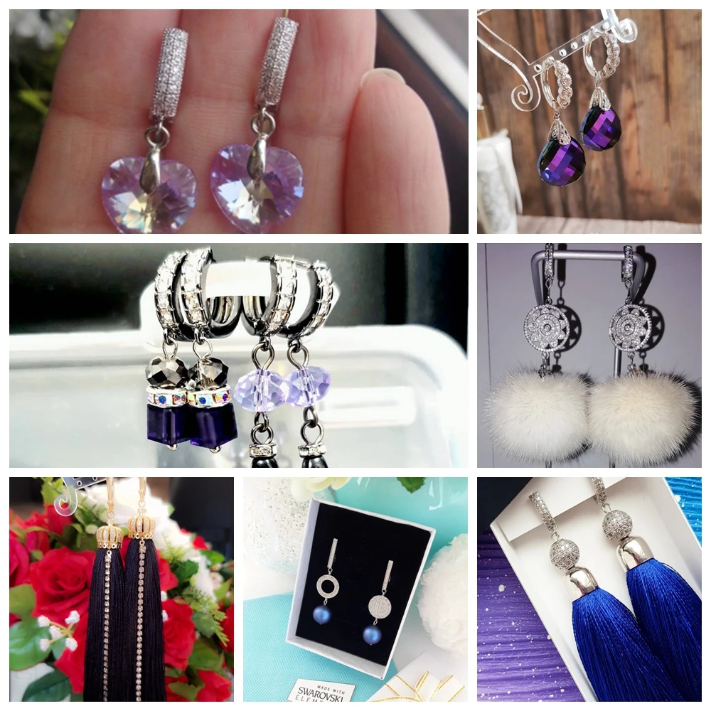 Juya DIY Jewelry Making Supplies 4 Colors 12styles Hoop Earrings Hooks Accessories For Women Fashion Earrings Making Components