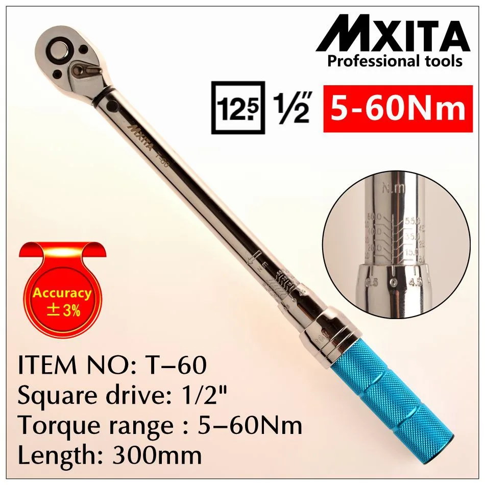 Torque Wrench 1/2 5-60Nm Accuracy 3% High precision professional tool set