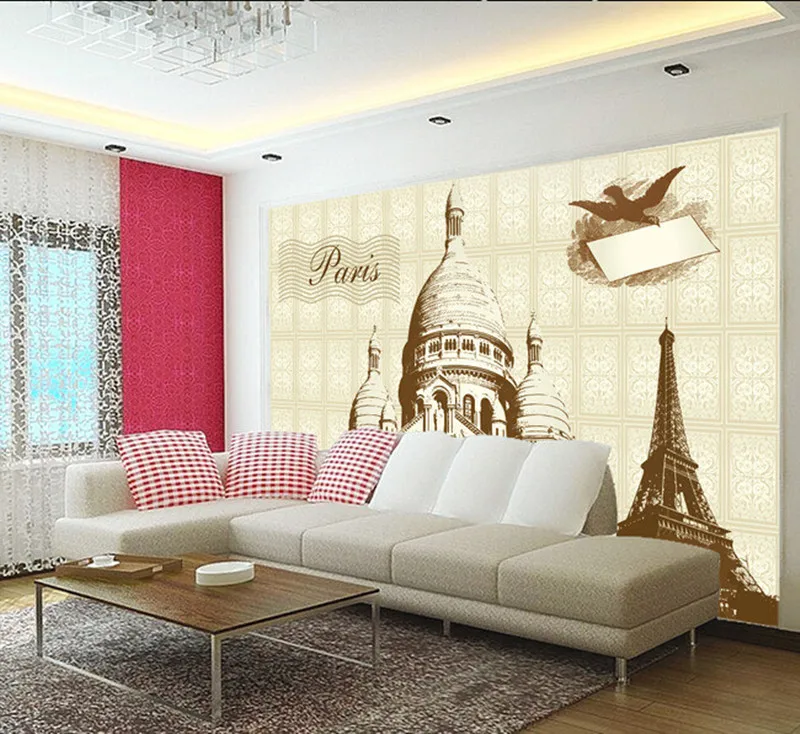 Custom 3D murals,Vector world famous architectural style papel de parede, living room sofa background TV wall bedroom wallpaepr