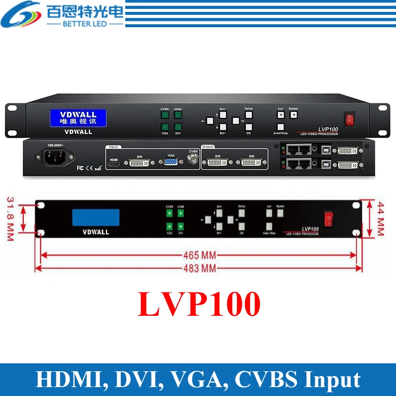 VDWALL LVP100 Ondersteuning 1920*1080 pixels LED display Video Processor