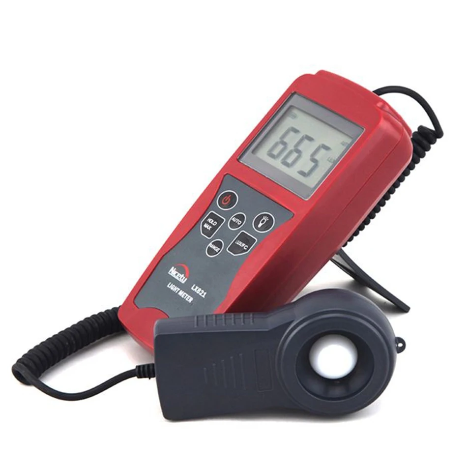 

LX821 Professinal Separate Probe 200000 Lux Digital Meter Tester Max Min Values Light PhotoMeter Silicon Photo Diode Resolut