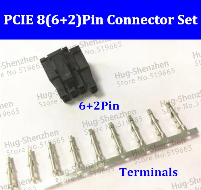 

500X ATX/EPS PCI-E GPU 4.2mm 5557 8pin (6+2) Pin 6+2pin male Power Connector Housing Plastic Shell and 4000pcs 5557 Terminal pin