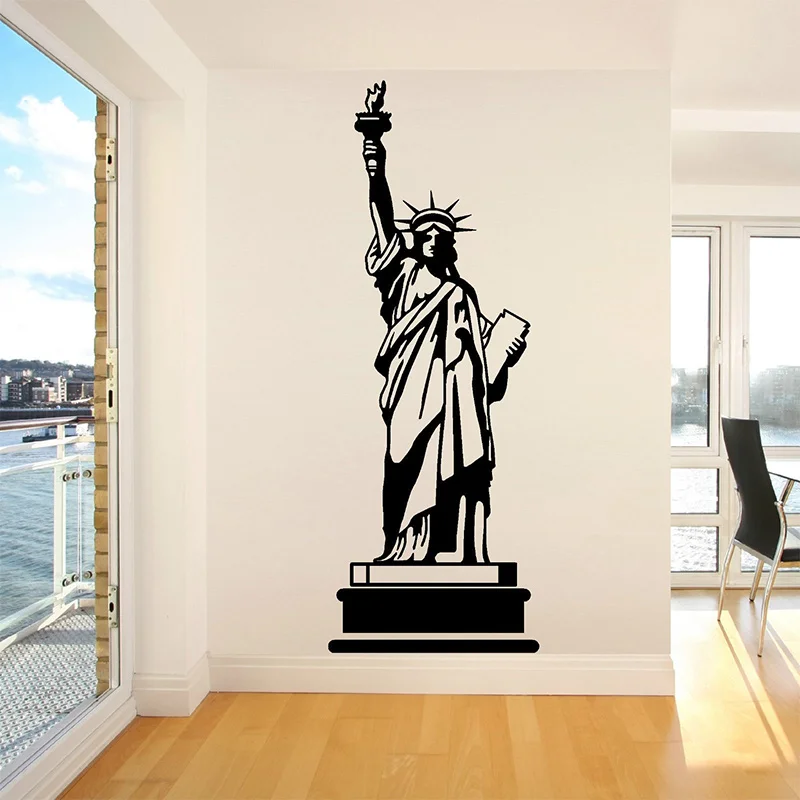 

POOMOO Wall Decals STATUE OF LIBERTY USA AMERICA Vinyl Wall Art Sticker Decal Vinyl Art Home Decoration DIY 3 Sizes