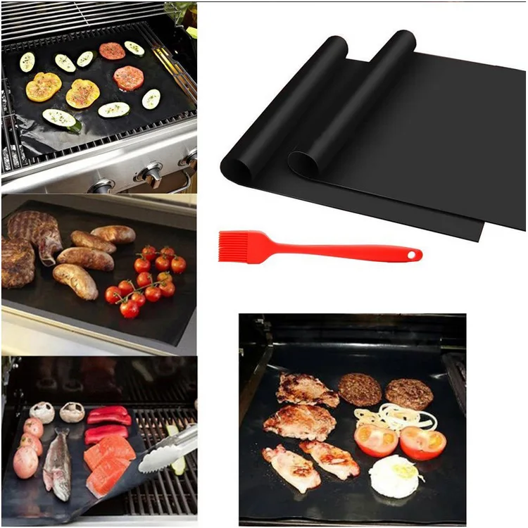 Nuovo resistente al calore BBQ Grill Mat rame Bakeware Mat Barbecue arrosto foglio portatile facile da pulire Grill Pad BBQ strumento prezzo di fabbrica