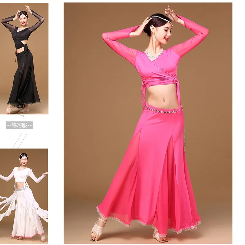 

Belly Dance costumes adult female suit costume skirt one shoulder slanting collar one shoulder wrap