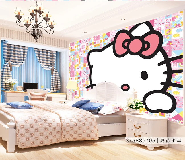 Custom papel DE parede infantil, lovely cat murals for children room sofa, the bedroom  wall waterproof fabric papel DE parede