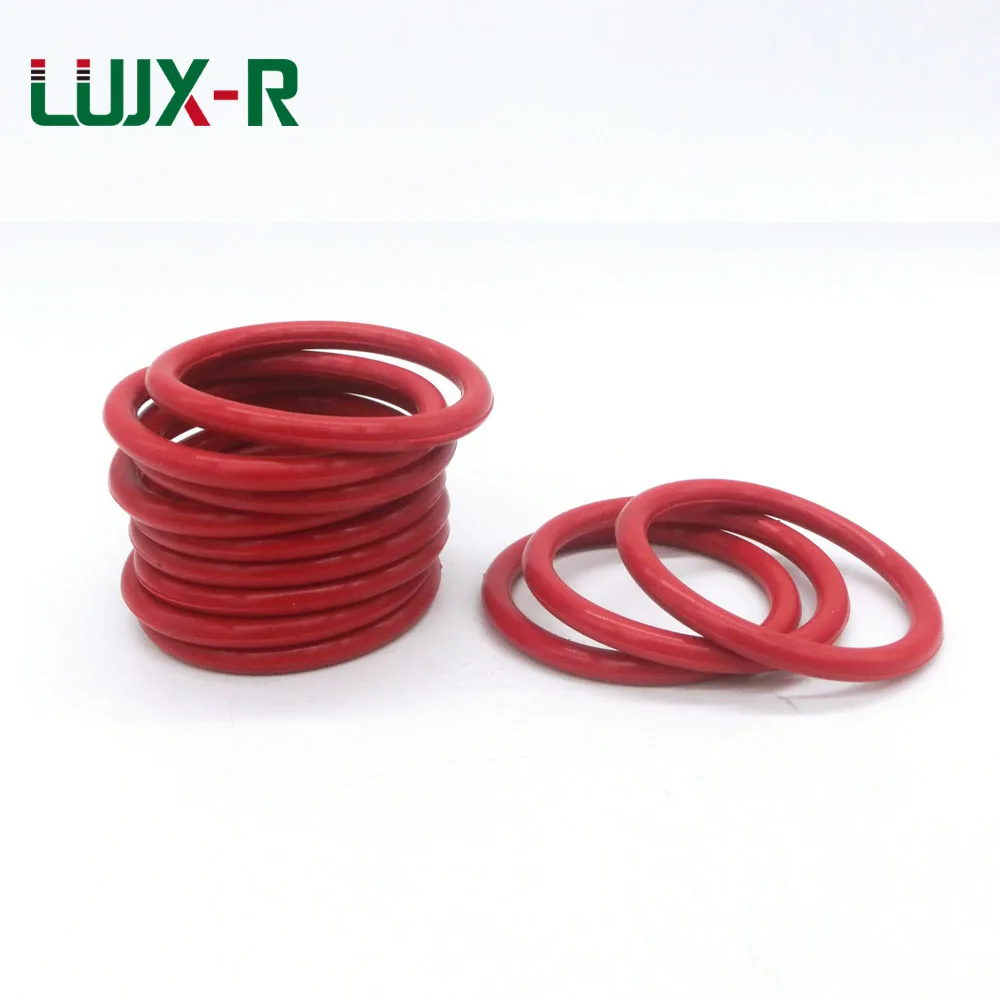 LUJX-R O Ring Seal 5mm Red Silicone Gasket Sealing VMQ O-Ring Washer OD 55/60/62/70/80/85/90/100mm O Type Ring Seal Oil Proof