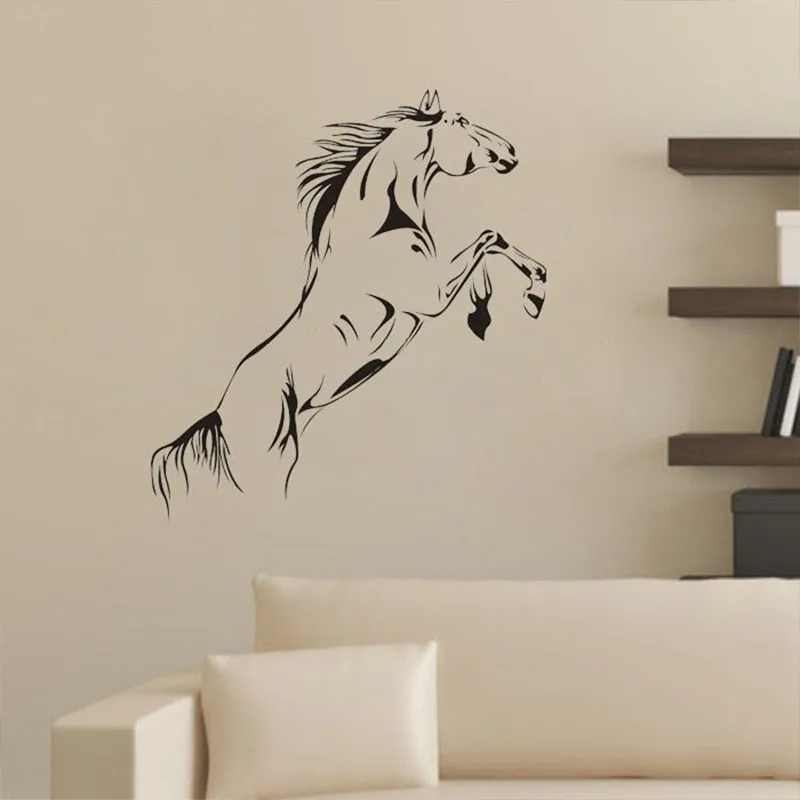 Jumping Horse Wall Art Stickers Vinyl Decal Stylish Home Graphics Lounge Bedroom 40X90CM