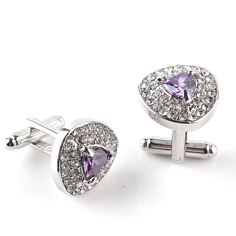 New Arrival Crystal Cufflinks 3 Colors Option Black Blue Red High Quality Luxury Rhinestone Design Hotsale Jewelry Cufflinks