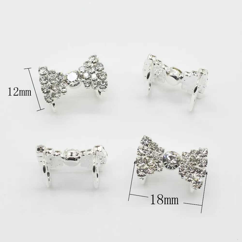 10pcs/pack 18mm*12mm Rhinestone buckles slide buckles/Invitation Ribbon slider wedding decoration