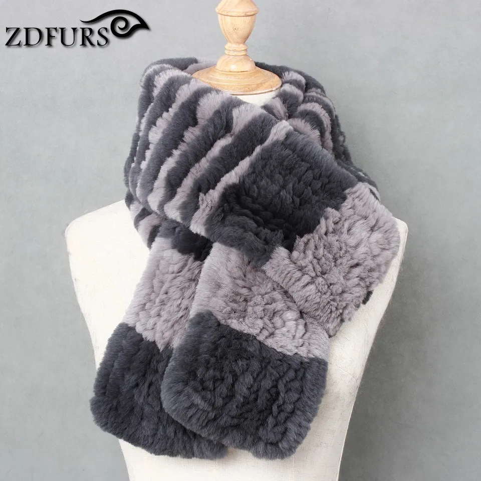 2020 FXFURS new hight quality Winter Women Rabbit Fur Scarves Hot Warming Luxury Rex Rabbit Fur  Female Natural Fur Scarf