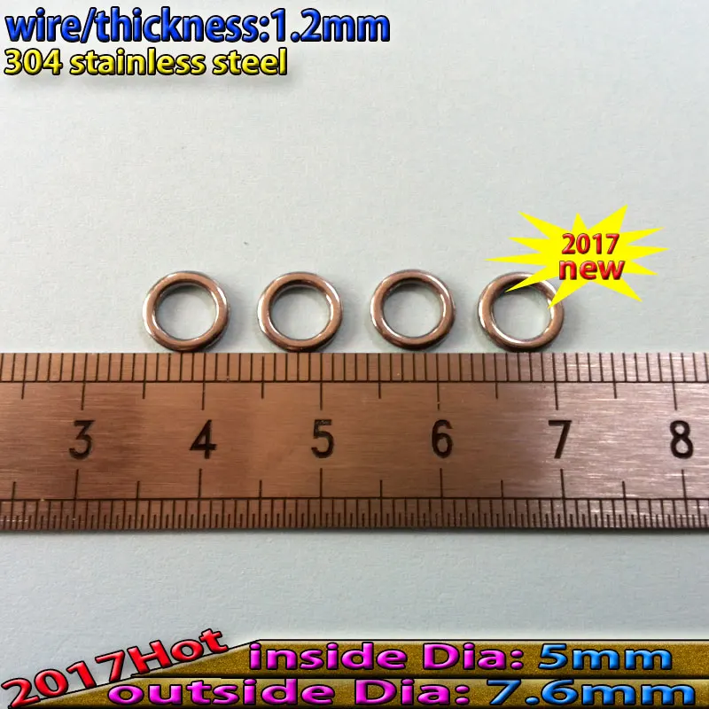 

2017 new fishing solid ring 1.2mm5mm7.6mmm quantily 500pcs/lot Specializing in the production