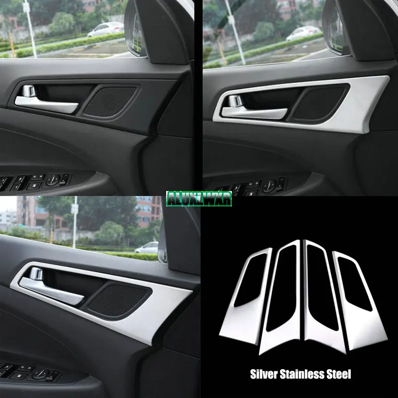 Car-styling Door Handle Bowl Covers Interior Decoration Trim Accessories Stainless Steel 2015 2016 2017 for Hyundai Tucson TL