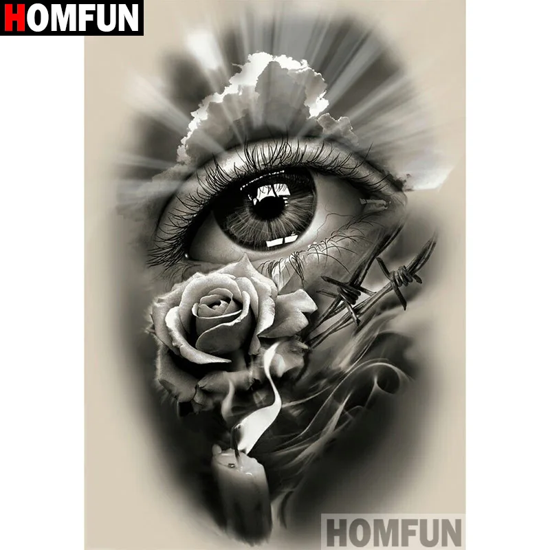 

HOMFUN Full Square/Round Drill 5D DIY Diamond Painting "Flower eyes" 3D Diamond Embroidery Cross Stitch Home Decor A18807