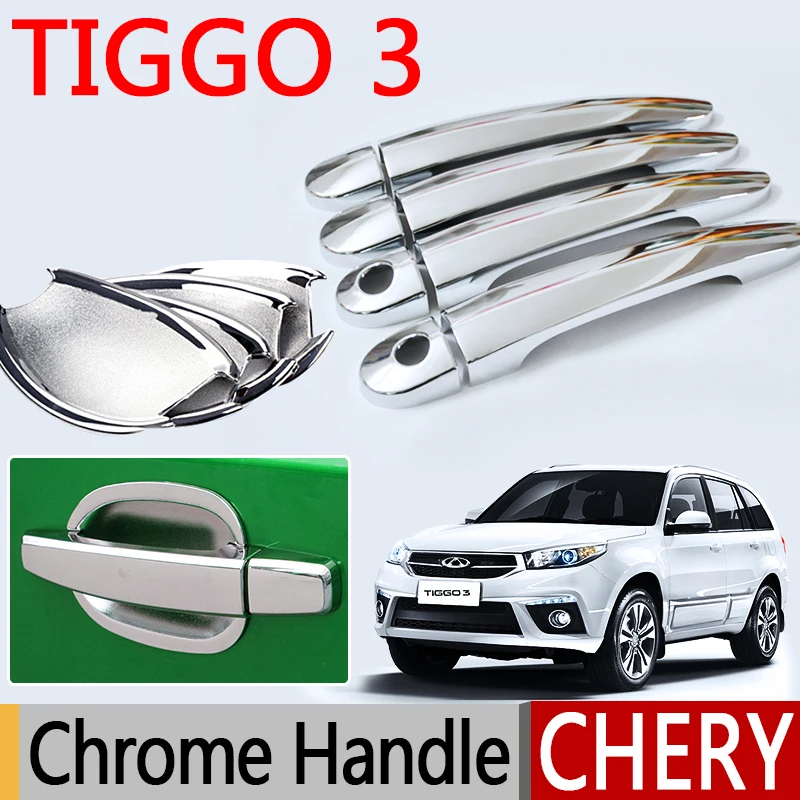 

Hot Sale For Chery TIGGO 3 Accessories Chrome Door Handle 2011 2012 2013 2014 2015 Car Covers Stickers Car Styling