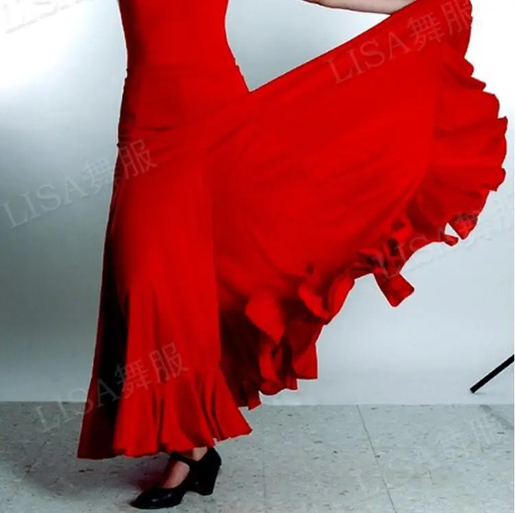 Saia de flamenco feminina, vestido Lotus Saba, dança espanhola, grande estágio