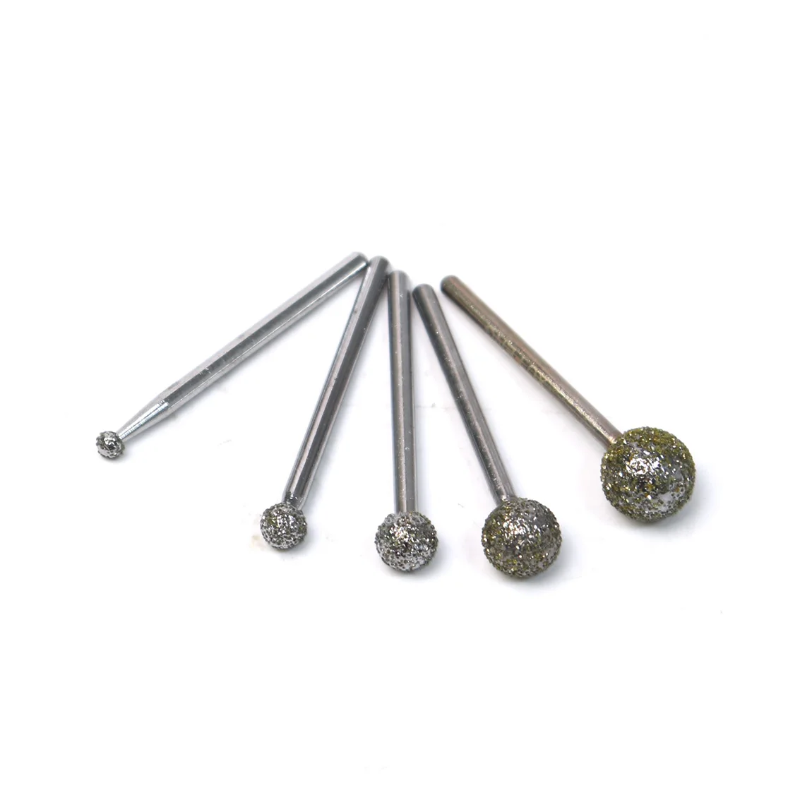 5 ชิ้น/เซ็ต Ball รอบเพชร Burr Bits แกะสลักเครื่องมือหมุน Shank 3mm หัว 4