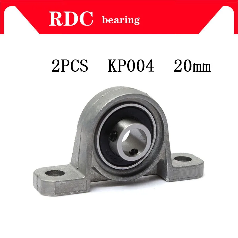 

Free Shipping 2PCS KP004 Pillow Block Ball Bearing High quality 20mm Zinc Alloy Miniature Bearings Industry Tool 99x21x53mm