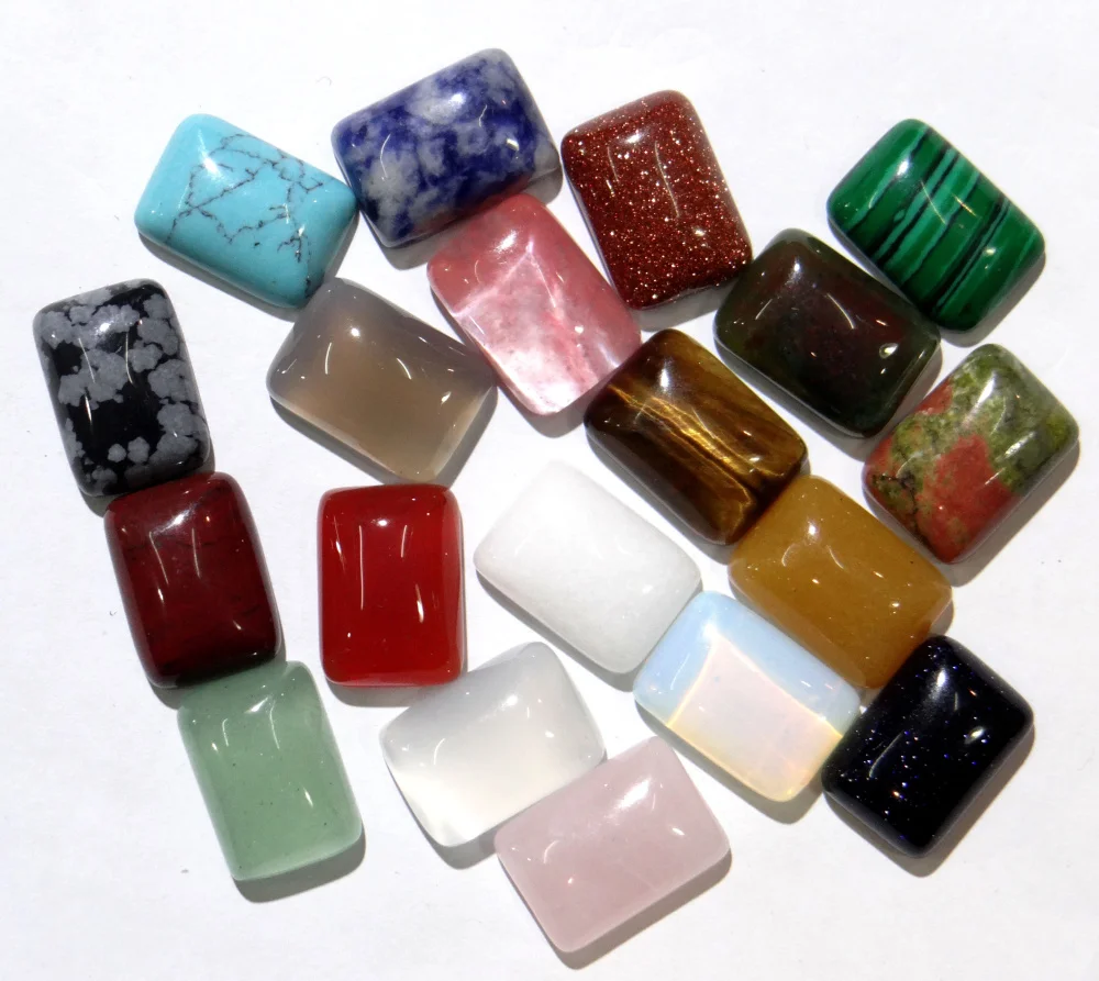 Wholesale Fashion Hot Selling Top Quality Natural Stone square Cabochon 10x14mm Stone Bead 50pcs/lot Free Shipping