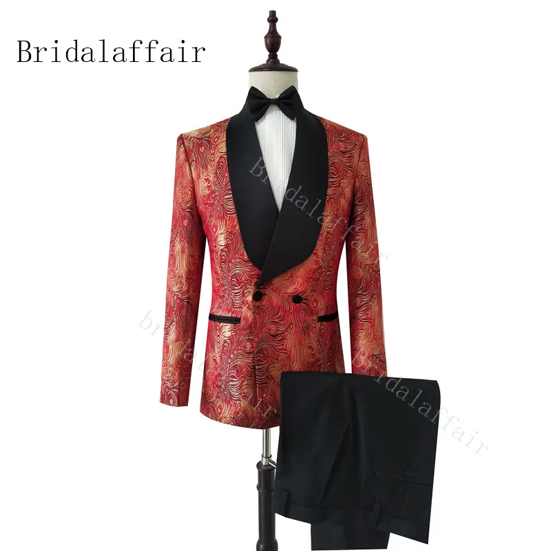 Bridalaffair Unique Camouflage Suit 2019 Formal Prom Groom Suits Men Blazer Pants Set For Wedding Tuxedos For Men Slim Fit Terno