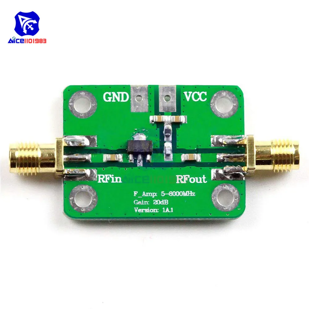 LNA 5 -6000MHz Amplifier Module Gain 20dB RF Wide Band Low Noise Amplifier Board 5M -6GHz