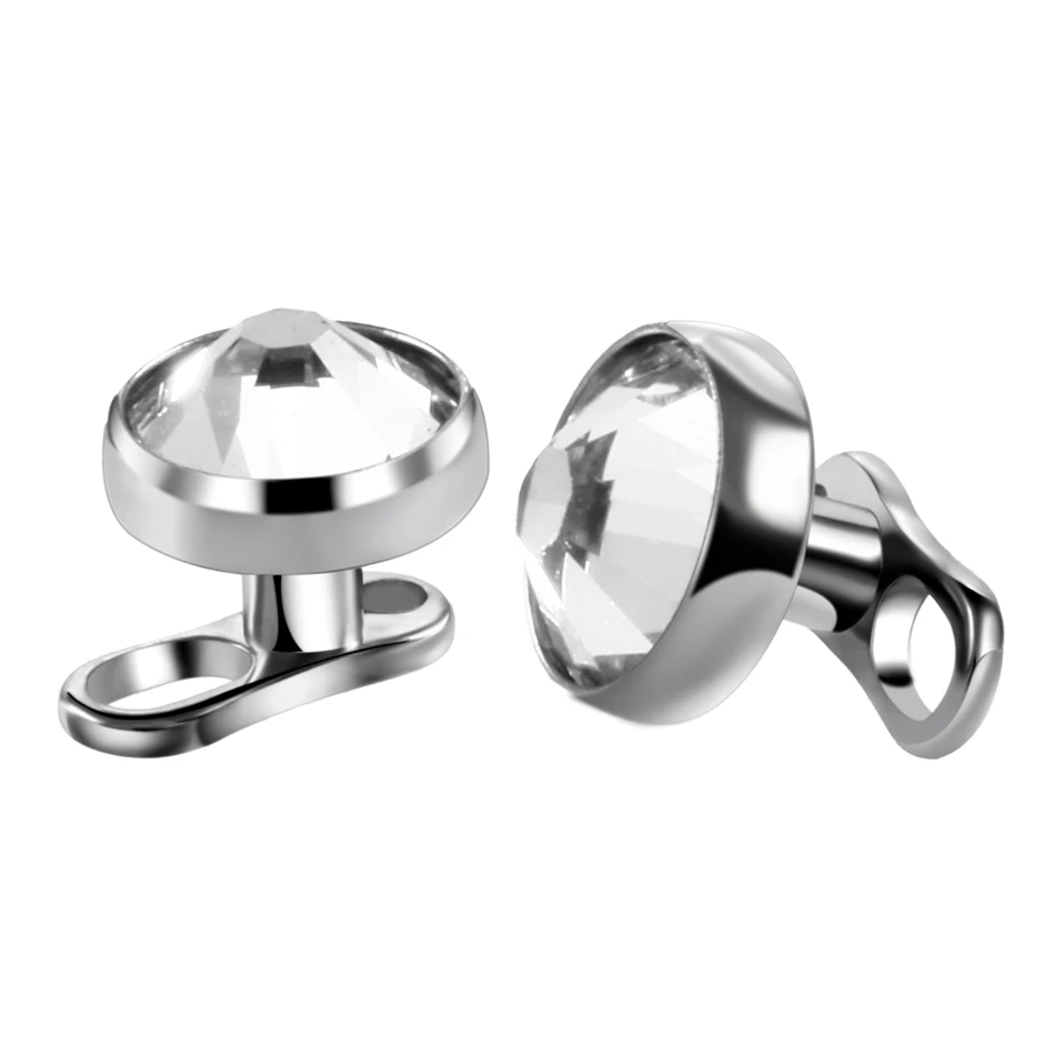 10Pcs/lot Micro Dermal Piercings Set Titanium Dermal Anchor Base & Tops Skinner Diver Micro Dermal Sexy Body Piercing Jewelry