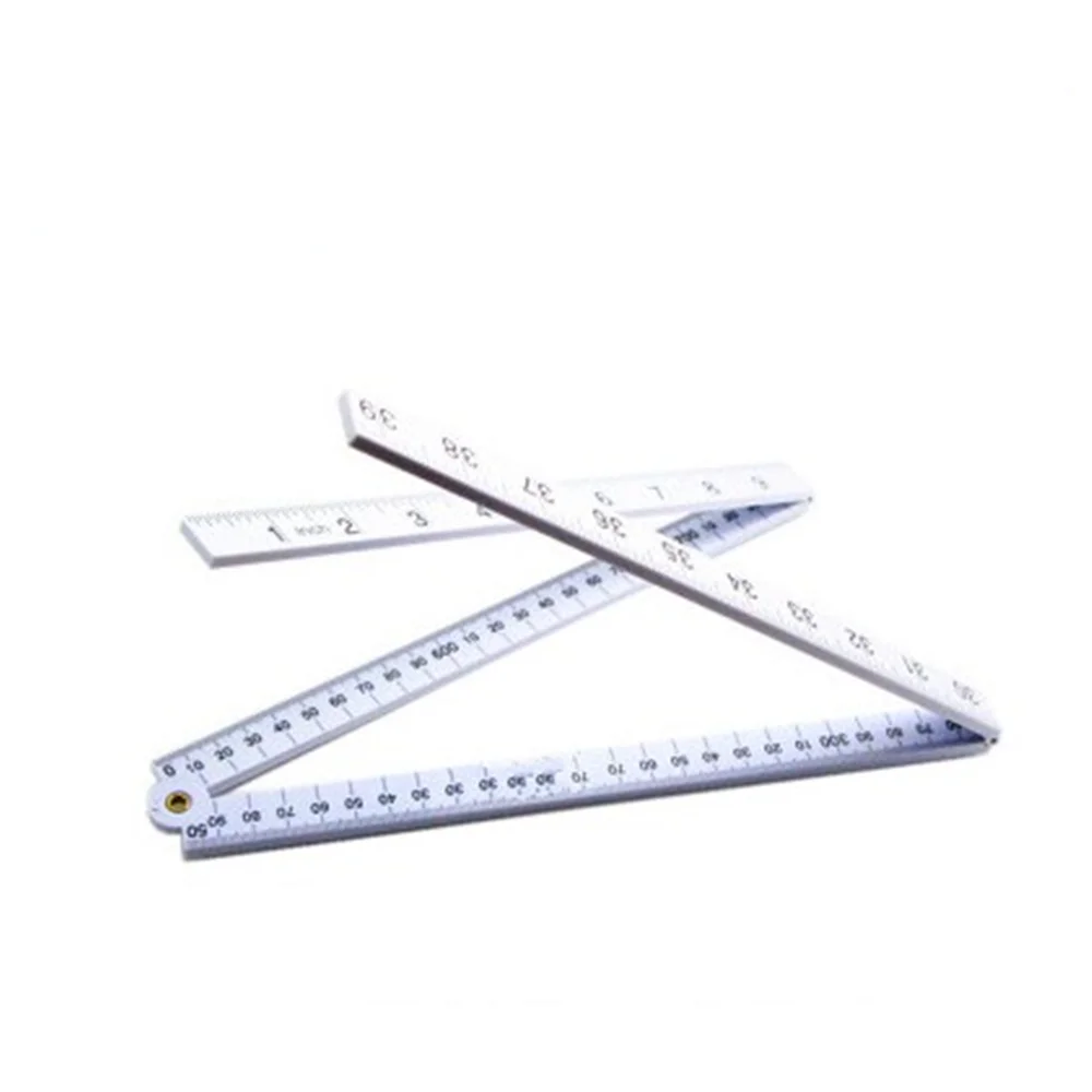 Portable Plastic Folding Four Fold Ruler Measuring Ruler Woodworking Ruler