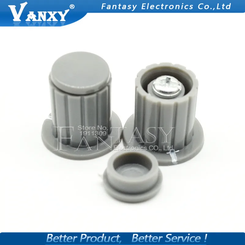 5PCS black grey knob button cap is suitable for high quality WXD3-13 2W WXD3-12 1W potentiometer knob KYP16-16-4