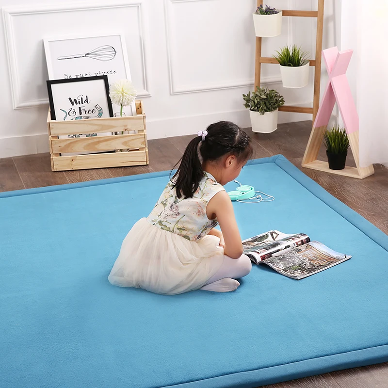 Coral velvet Japanese-style tatami area rug for kids Bedroom Crawl game Floor Mat carpets for living room Home rugs and carpet