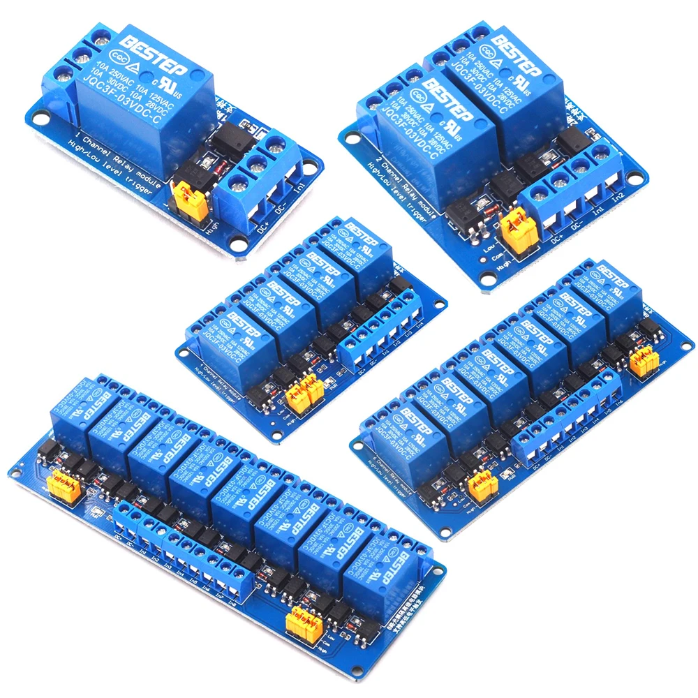 3V 3.3V 1/2/4/6/8 Channel Relay Module High and low Level Trigger Dual Optocoupler Isolation 3.3V Relay Module