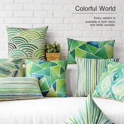 Fresh Pastoral green pillow ,geometric Pillow cushion ,Linen pillowcase,sofa cushions home decorative Pillows