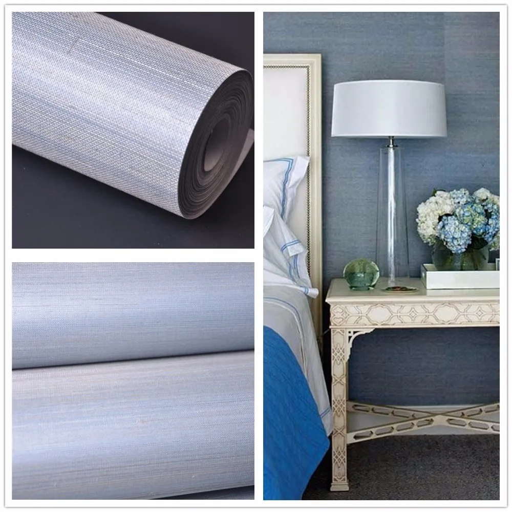 Nature Plant Abaca  grey blue Wallpaper Most Natural Walls Design Sample And Luxury Style For Household Interior Design