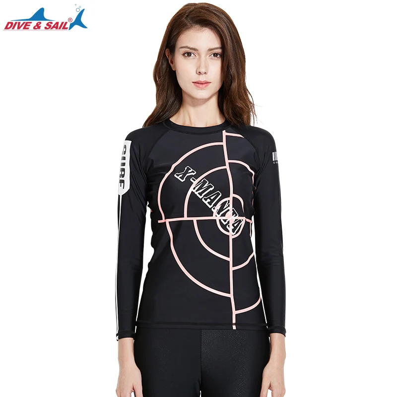 Women High Elasticity Swimwear Surf Rash Guard T Shirt Tights Diving Skins Wet Suit Rashguards UV Fast Drying Soft Swimsuit