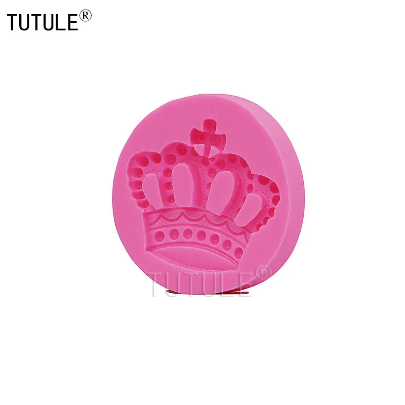 Gadgets-moule à gâteau fondant en caoutchouc et silicone, couronne de princesse, fait à la main, chocolat, Dessert, cuisson, outil de biscuits