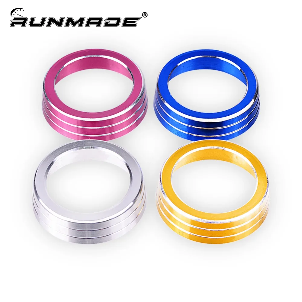 runmade 1Pcs Aluminum AC Switch Buttons Cover Air Condition Climate Control Ring Knob Trim for Honda Civic 2016 2017