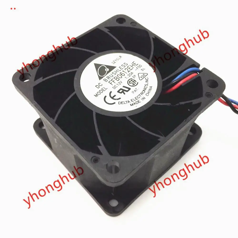 

Delta Electronics FFB0612EHE F00 DC 12V 1.20A 60x60x38mm Server Cooling Fan