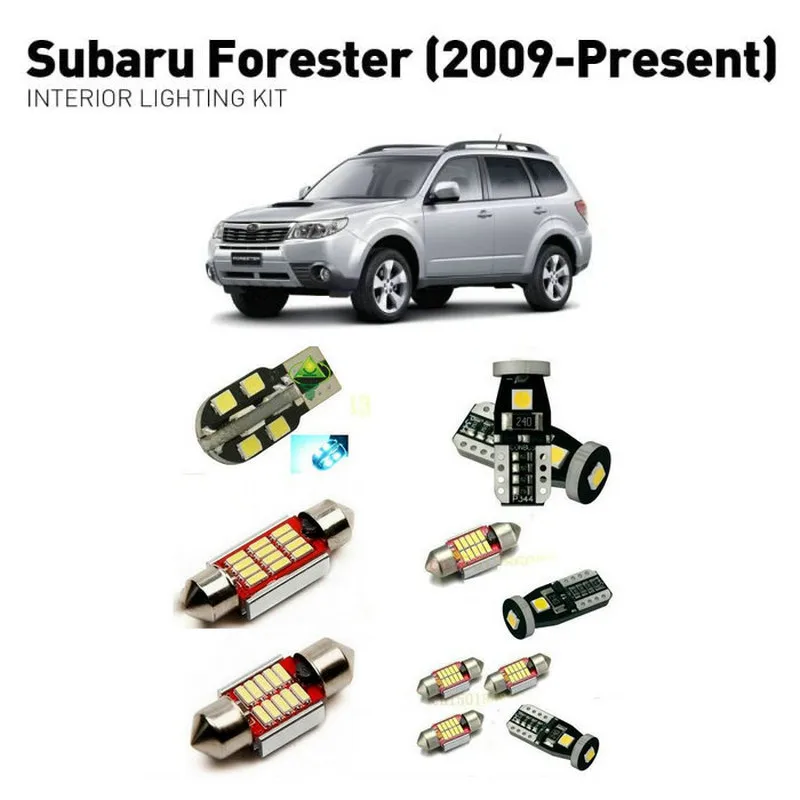 

Led interior lights For Subaru Forester 2009+ 8pc Led Lights For Cars lighting kit automotive bulbs Canbus