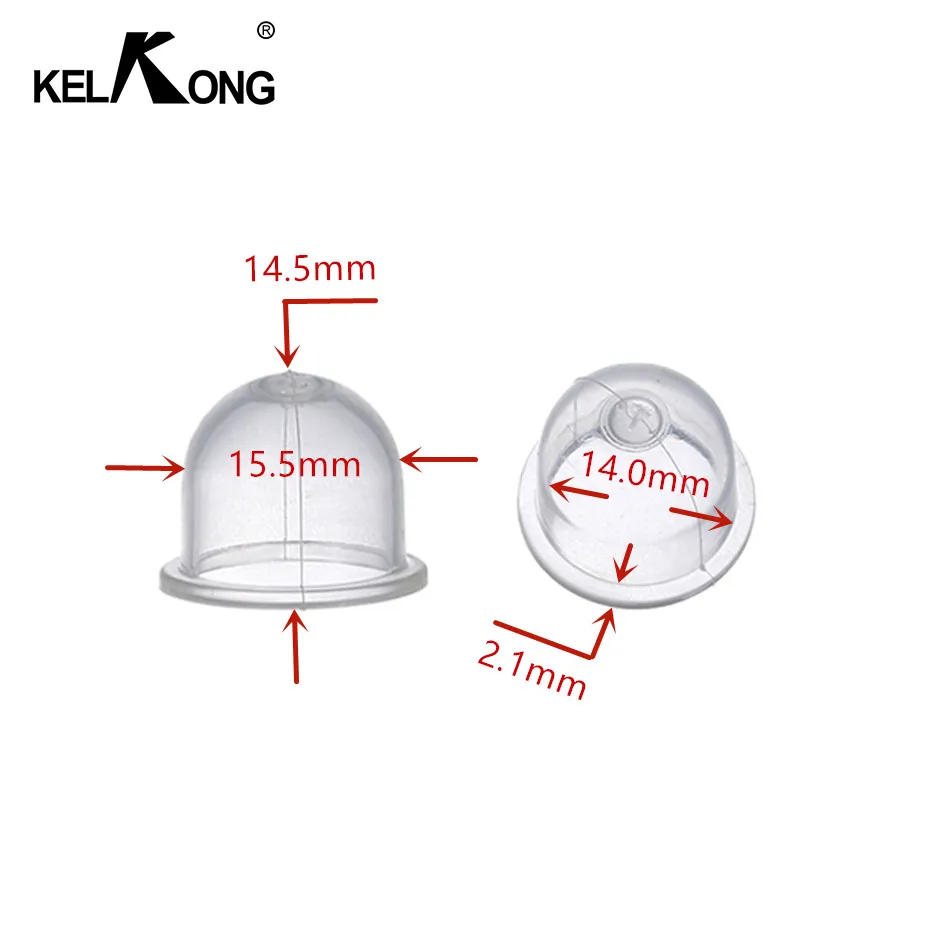 KELKONG 5Pc 15mm Transparent Fuel Pump Carburetor Oil Bubble Primer Bulb For Chainsaw Trimmer Brushcutter