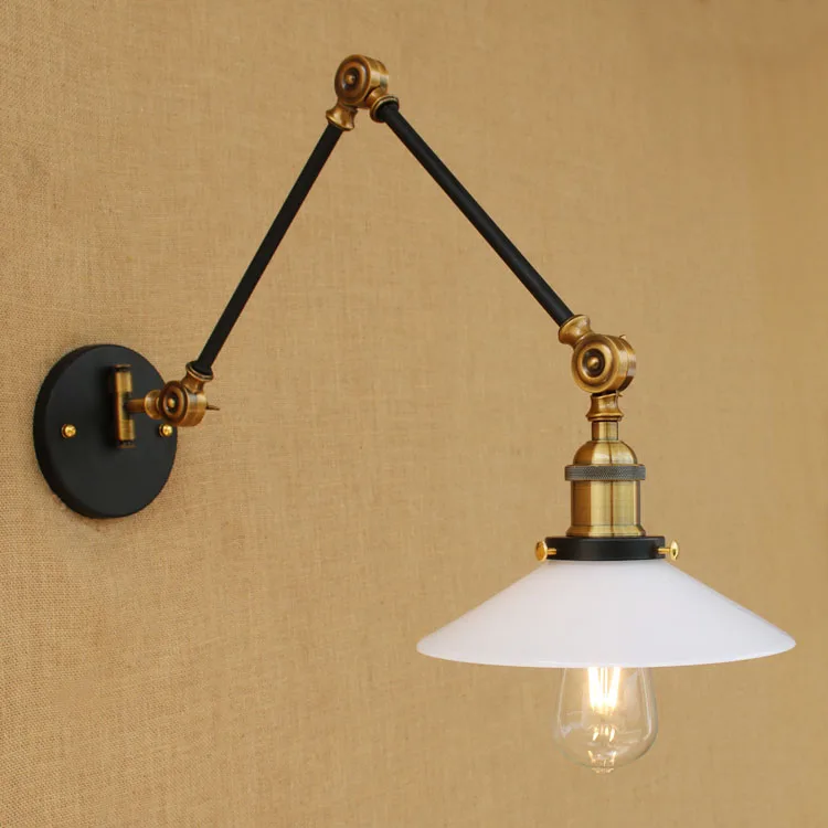 

Стеклянный стиль, лофт, промышленные настенные светильники, Wandlamp, деревенские качели, настенный светильник с длинным кронштейном, винтажные бра, Lamparas De Pared