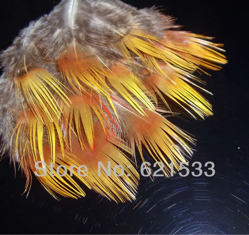 

200Pcs/Lot 4-8cm long GOLDEN PHEASANT Feathers - Yellow Plumage - for jewelry making, millinery, fishing, crafts and more