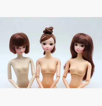 Nuovo 1pc Testa di Bambola Con I Capelli Lunghi Capelli Corti Ragazze Bambola Fai Da Te Accessori Per La Bambola BJD Giocattoli Del Bambino