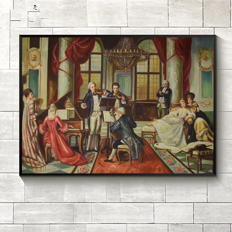 

Hand painted oil painting European Court figure painting for dining-room living room Wall decoration picture