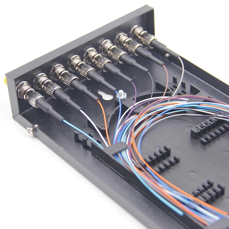 FTTH terminal box 8 cores include ST pigtail&adapter FTTX SPCC 8 ports ST fiber optic patch panel network SM ELINK