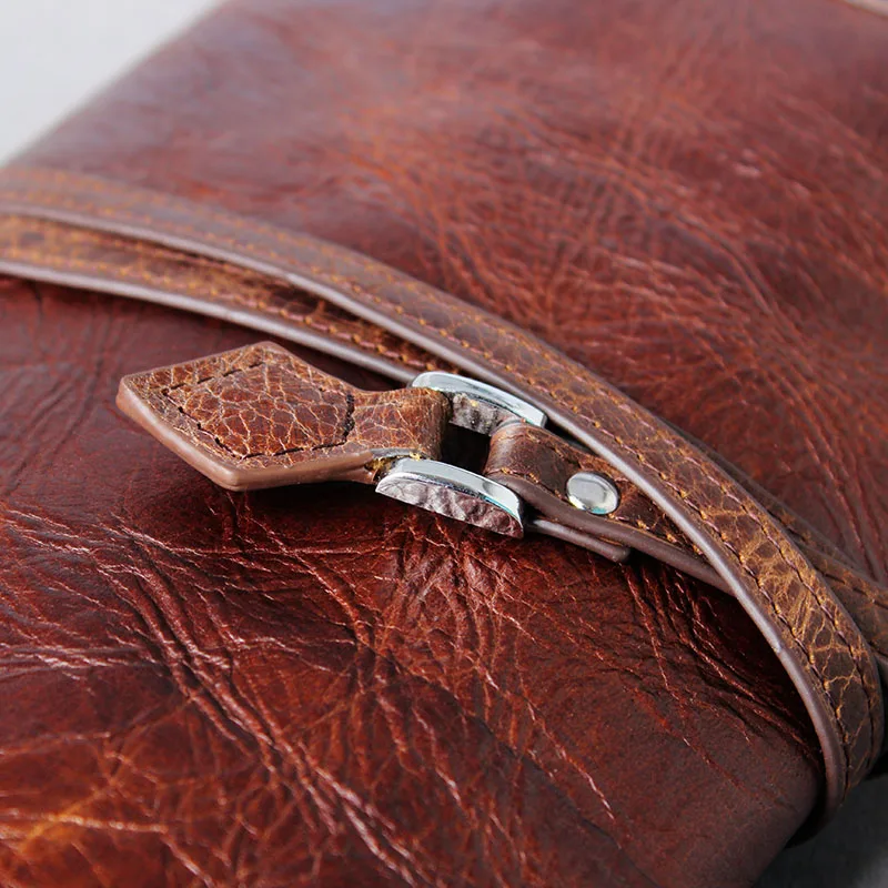 OLDFOX Kraft first layer Leather Smoking Tobacco Pipe Pouch Bag Organize Case Pipe Tool lighter Holder Pocket for 2 pipe fc0001