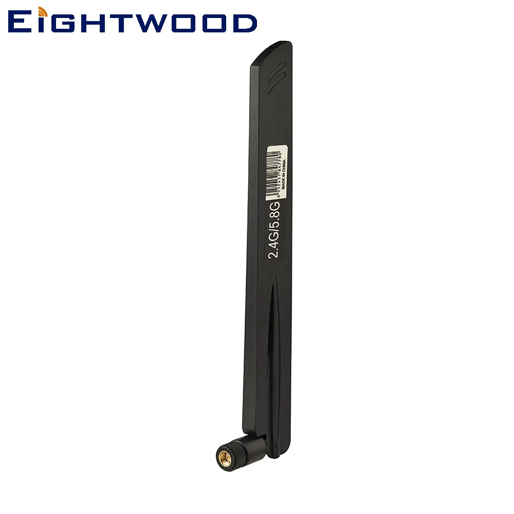 Eightwood Dual Band 2.4GHz 8dbi SMA Plug Male RF Coaxial Connector WiFi Antenna Aerial for WiFi Router USB Adapter