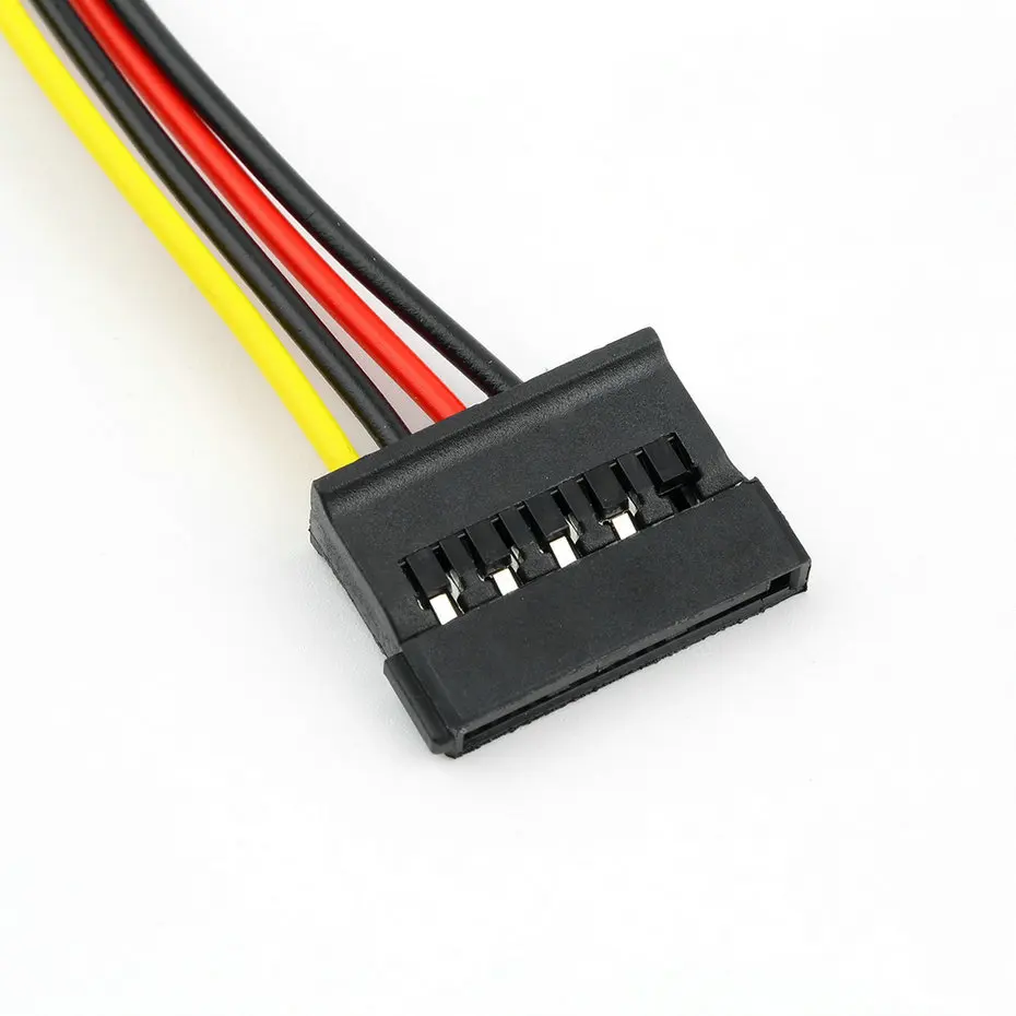 10pcs Serial ATA SATA 4 Pin IDE Molex to 2 of 15 Pin HDD Power Adapter Cable Hot Worldwide Promotion