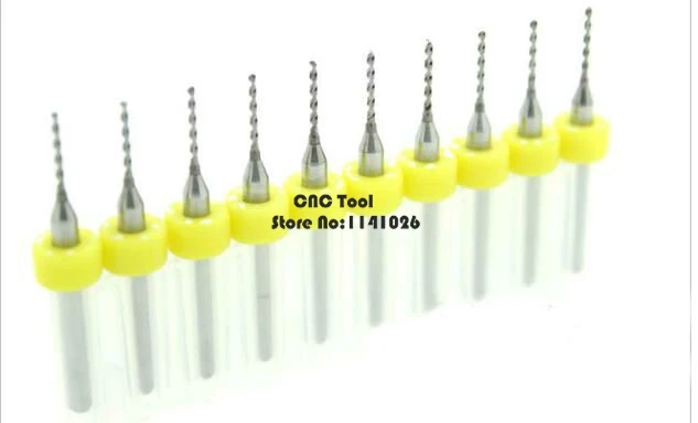 Darmowa wysyłka 10 sztuk 0.3mm-3.0mm Import wiertła z węglika PCB, drukuj płytka drukowana Mini CNC wiertło zestaw, narzędzia do obróbki drewna