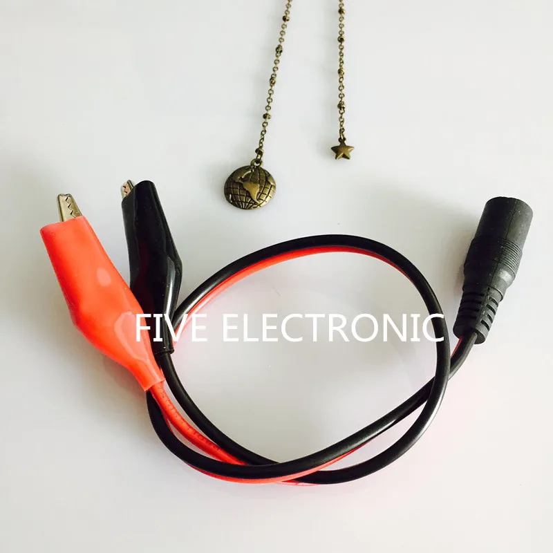 1.0SQMM cooper connector cable alligator clip to 5.5*2.1mm DC female  Plug cable for storage battery