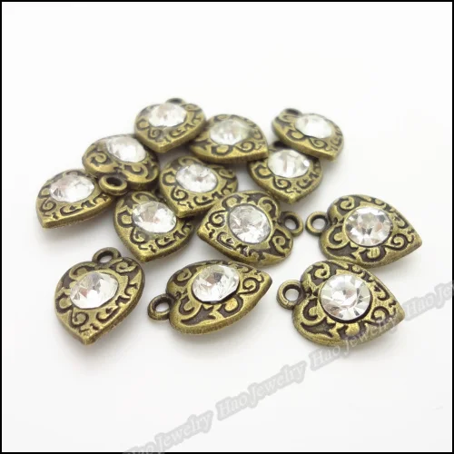 

80 pcs Vintage Charms love Heart Pendant Antique bronze Fit Necklace DIY Metal Jewelry Making